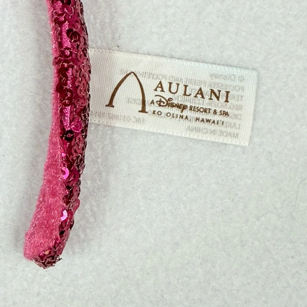 Disney Aulani Resort Pink Satin Tropical Minnie Mickey Ears Theme Park One Size